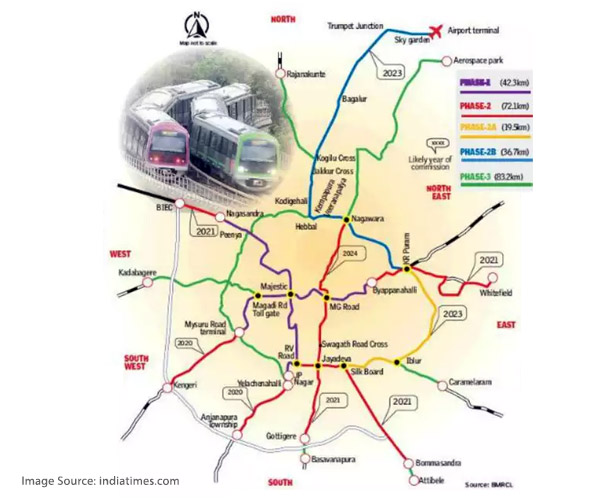 Find Out All About Bangalore Metro, Map, Timings, Route and its Impact on the Bangalore Real