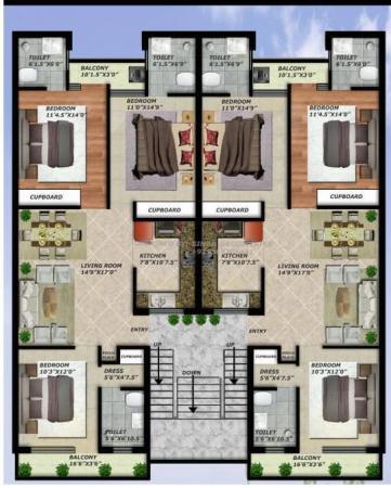 3 BHK Duplex Flat for Sale of Built-up 147 Sq.Yard in Mohali Chandigarh by Triciy Infra 3 BHK Duplex Flat for Sale of Built-up 147 Sq.Yard in Mohali Chandigarh by Triciy Infra
