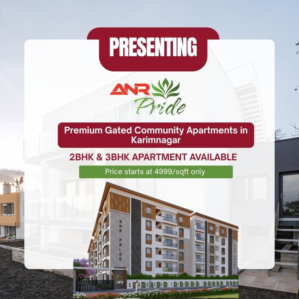 2 BHK Flat for Sale of Super Built-up 1125 Sq.ft in ANR Pride Housing Borad Colony Karimnagar by ANR Builders Pvt. Ltd