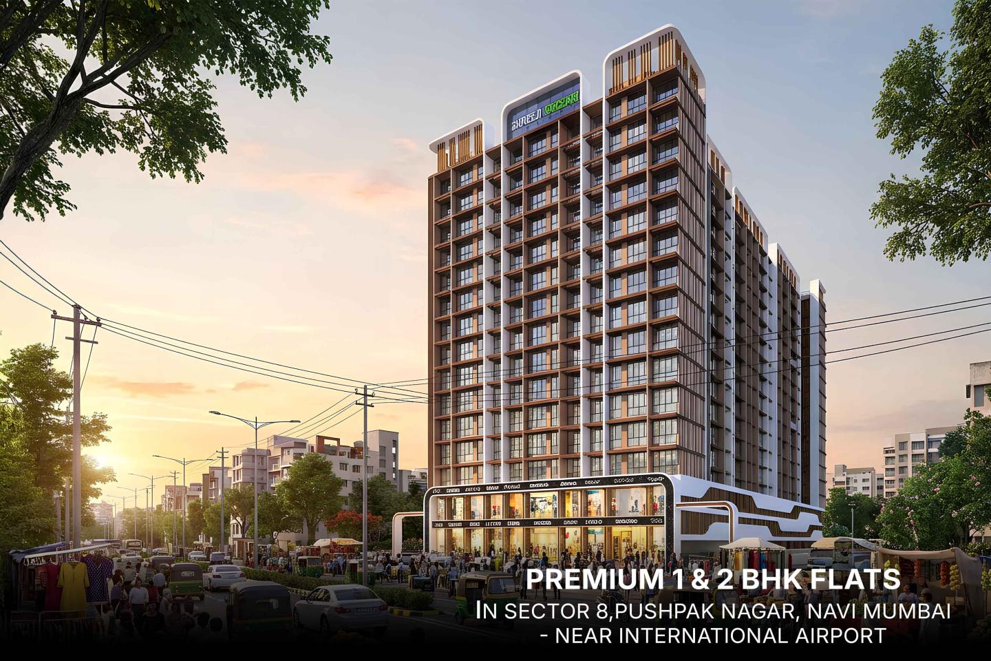 2 BHK Flat for Sale of Built-up 744 Sq.ft in Shreeji Greens Pushpak Nagar Navi Mumbai by Shreeji Greens in Pushpak Nagar