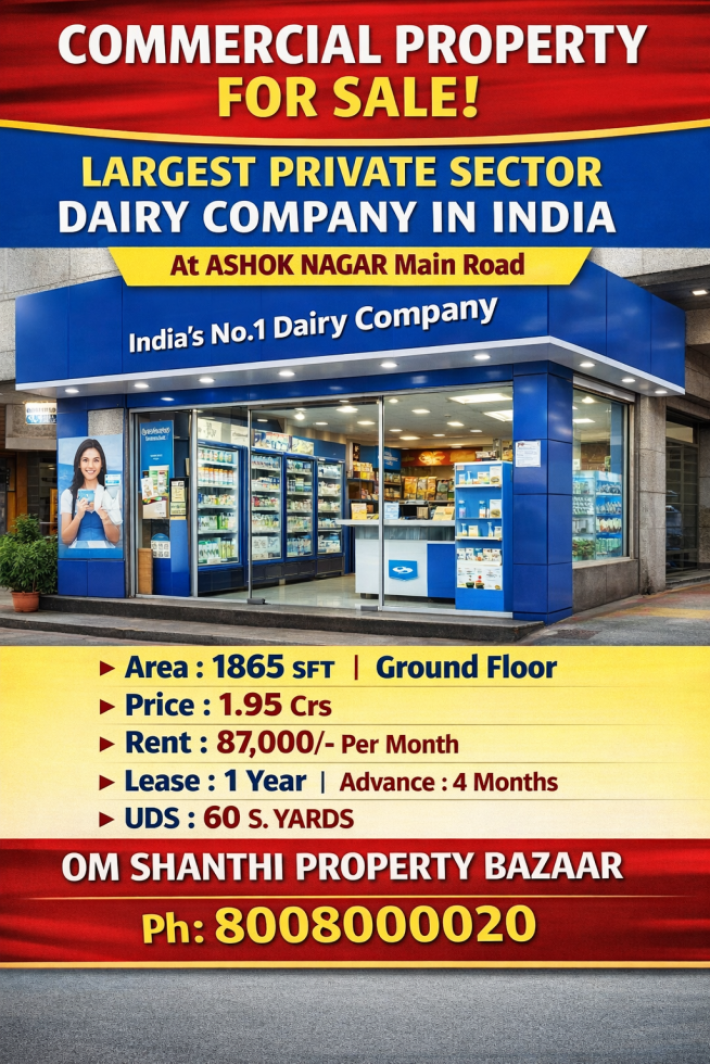 Built-up 1865 Sq.ft Office Space for Sale in Ashok Nagar Hyderabad by Ramesh