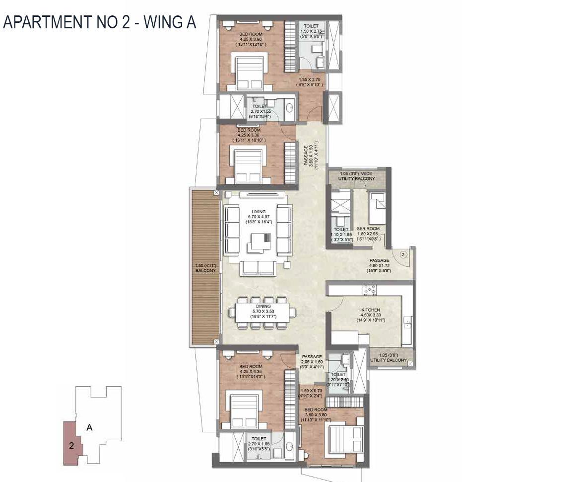 4 BHK - 2164 Sq.ft.