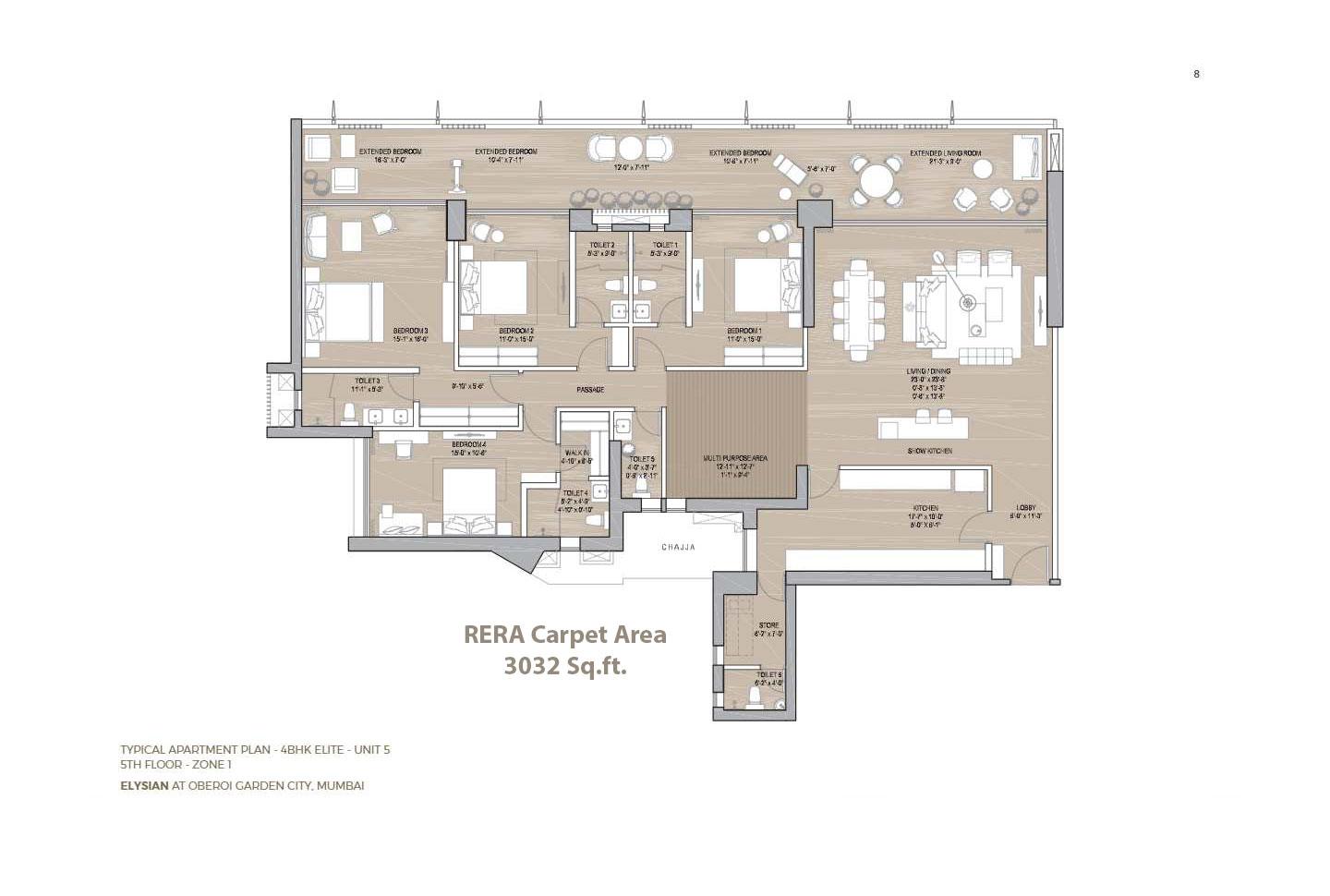 4 BHK - 3032 Sq.ft.