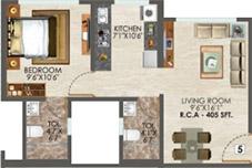 1 BHK - 405 Sq.ft.