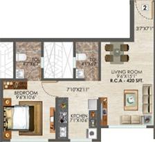1 BHK - 420 Sq.ft.
