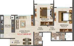 2 BHK - 602 Sq.ft.