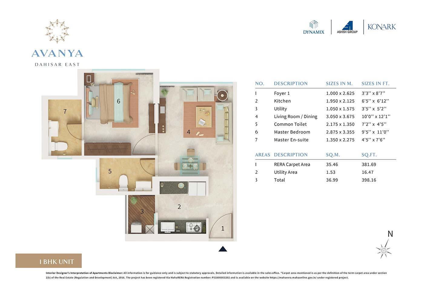 1 BHK - 382 Sq.ft.