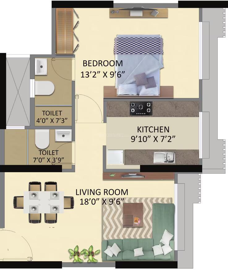 1 BHK - 434 Sq.ft.