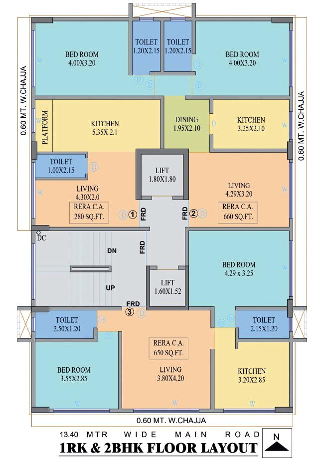 Dharmshanti - 1 Bhk Flr Plan