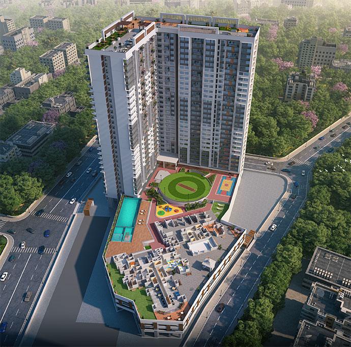1 BHK Flat for Sale of Carpet 416 Sq.ft in Emerald Dotom Isle Phase 3 Malad West Mumbai by Rishab