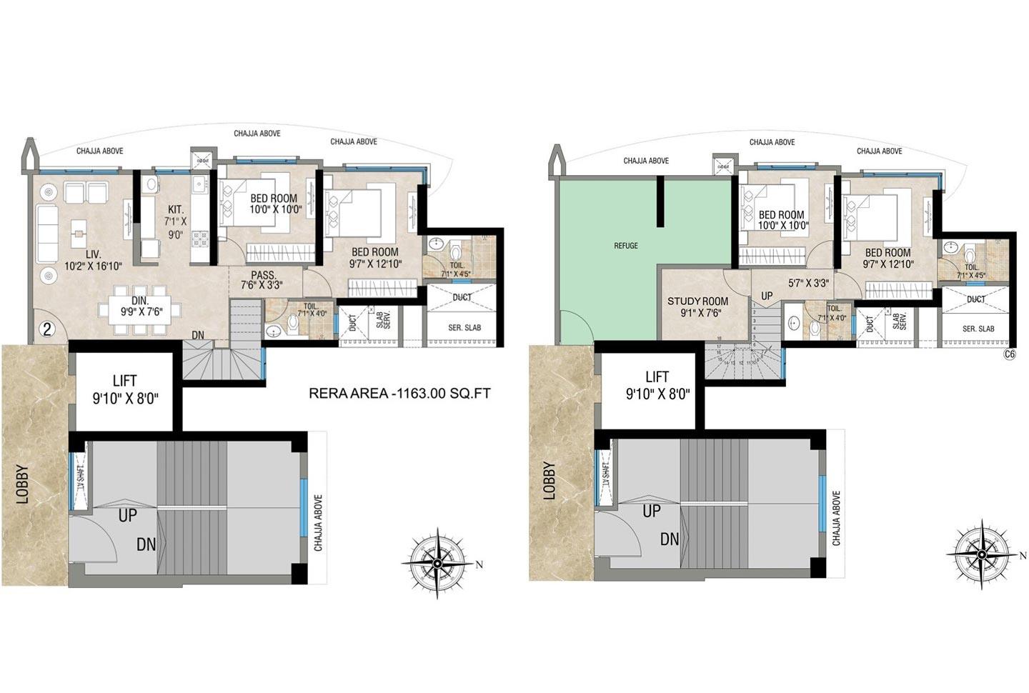 4.5 BHK - 1163 Sq.ft.